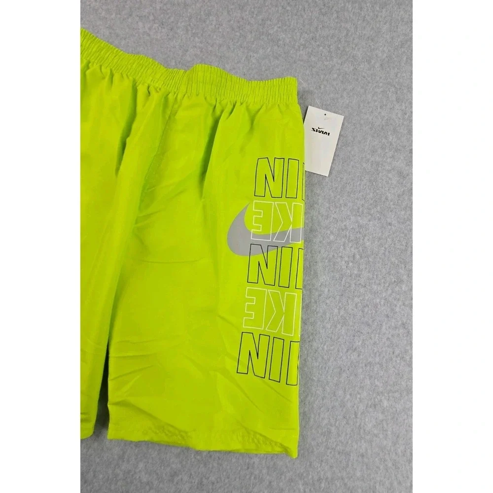 Nike Swim Boys Size Small Swimming Trunks Shorts Green Logo Bathing Suit NEW